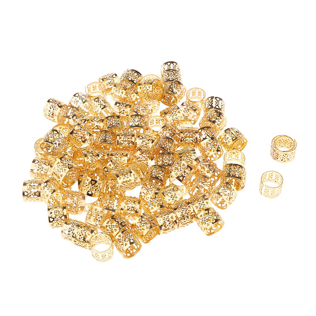 

100шт металева манжета у формі серця, прикраси для нарощування волосся, дреди, намистини, сріблясті 10x8 mm золотий