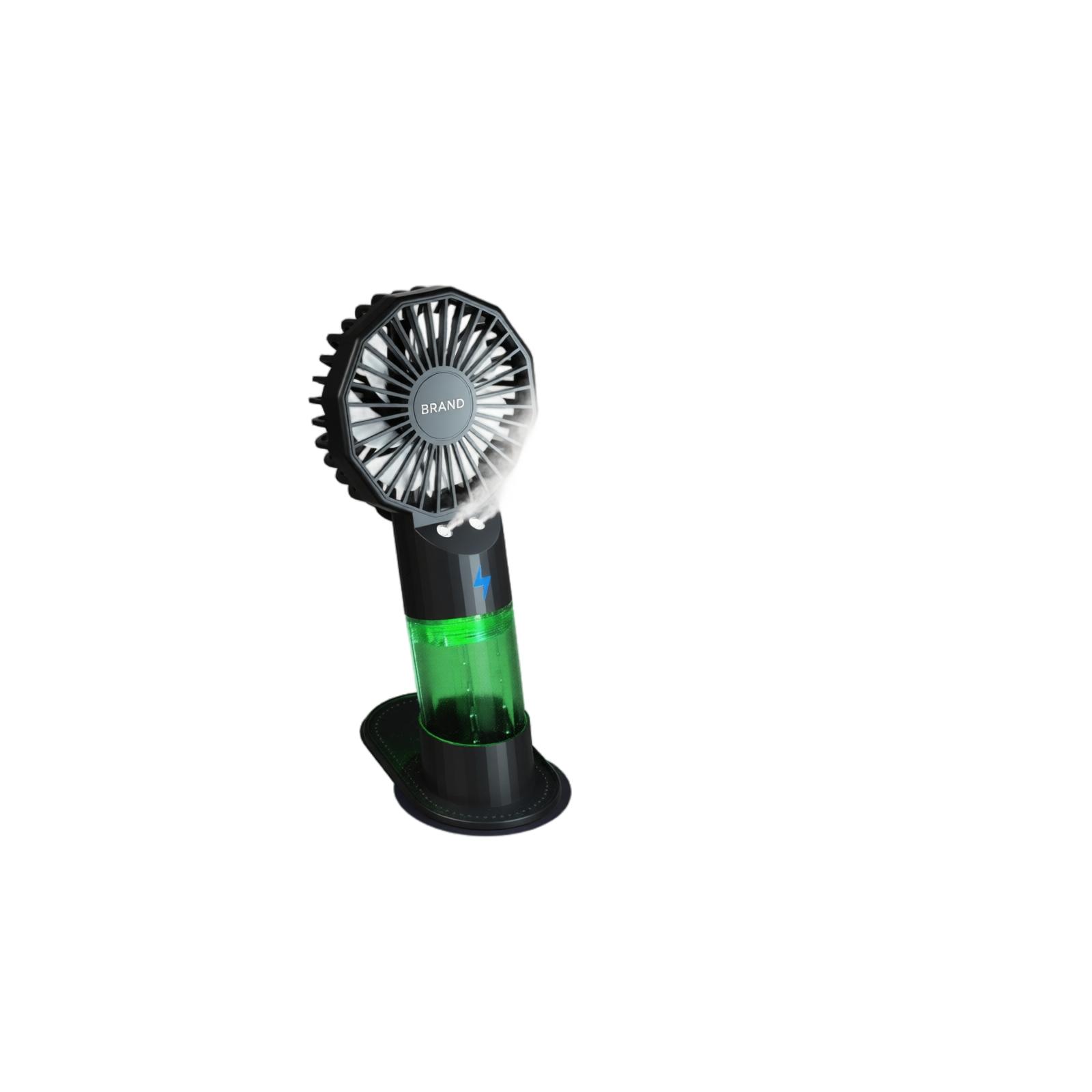 Portable Dual Nozzle Mist Handheld Fan Lightweight Saving Rechargeable Personal for Indoor Outdoor Use One Size чёрный