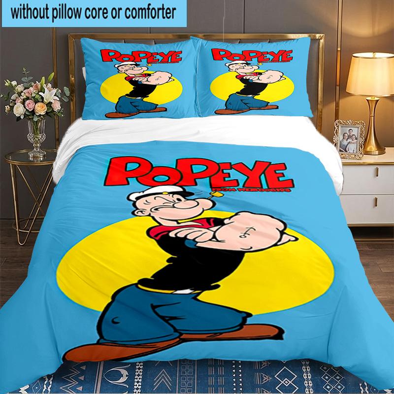 Popeye's Strength Displayed 3PCS Bedding set,Ideal for 1pc Duvet Cover And 2pcs Pillowcases Perfect for Fan gift,Ideal for Bedroom, Dormitory