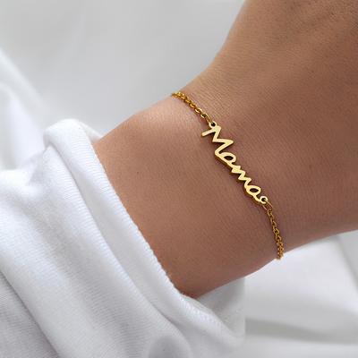 Bransoletki ze stali nierdzewnej list Mama łańcuszki z wisiorkami moda bransoletka z wisiorkami dla kobiet biżuteria Party Lover mama prezenty matki