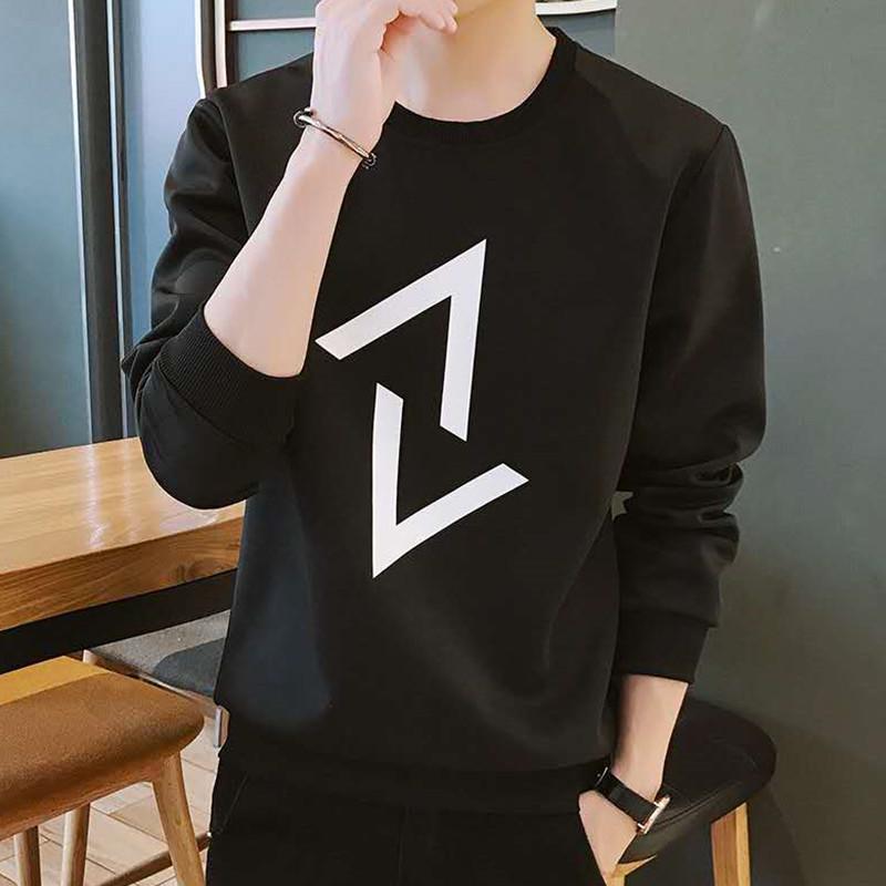 New Men's Korean Style Crew Neck Long Sleeve Sweatshirt - Spring/Autumn Casual Pullover