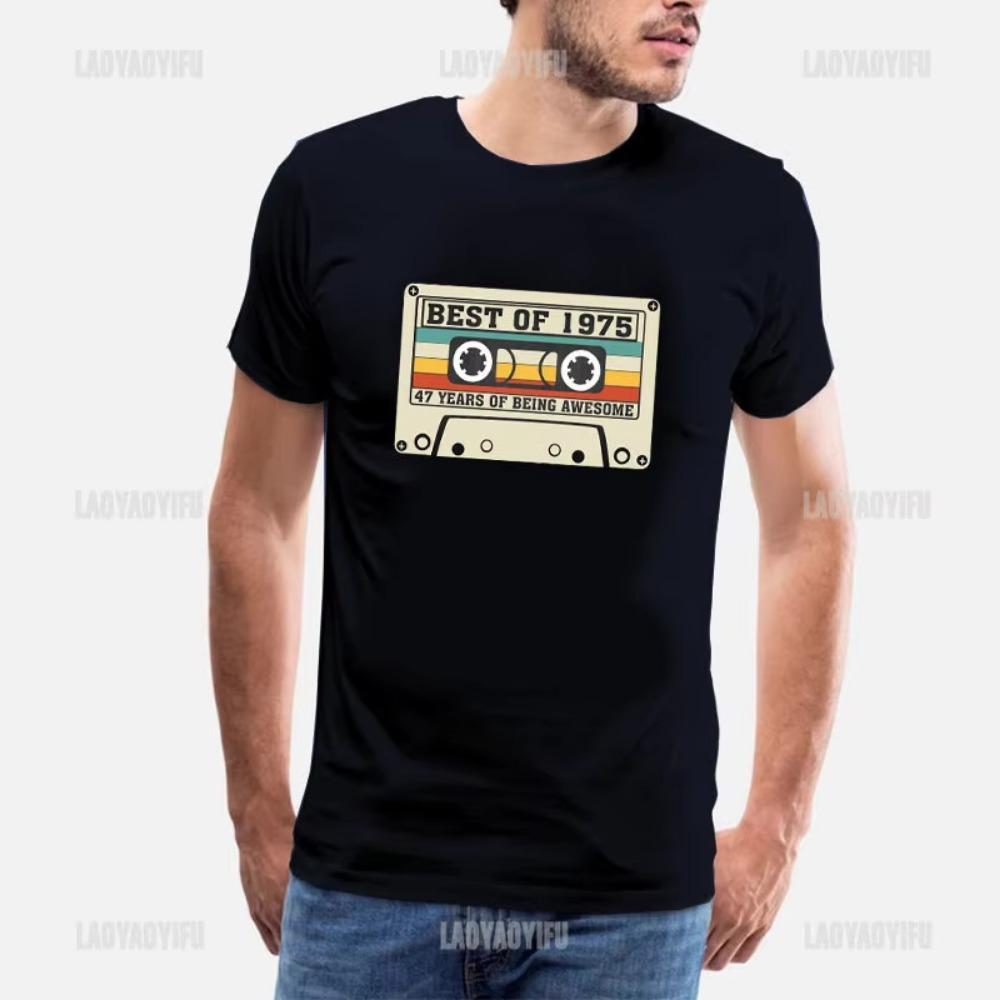 Vintage 1975 Limited Edition Men T Shirts Retro Classic Art Print Tees Short Sleeve O Neck Harajuku Streetwear Birthday Gifts