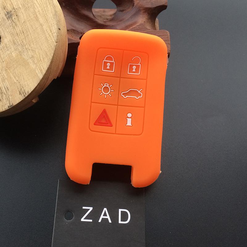 ZAD Silicone rubber car Smart Key Case Cover set For Volvo S40 S60 S80 V50 V70 XC60 XC70 XC90 6 button key