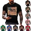 Men's Loose Fit Short Sleeve T-Shirt with Patriotic Flag Print Casual Summer Daily Wear Comfortable Lightweight Top