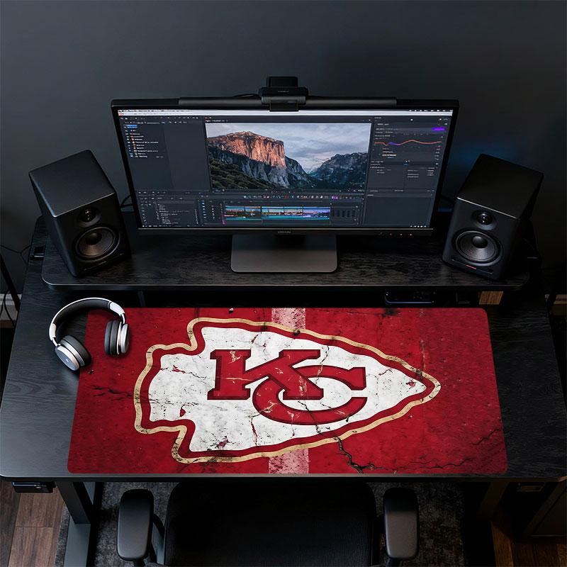 KC Chiefs Mouse Pad, Large Gaming Desk Mat, Non-slip XXL Mousepad for Laptop & Tablet, Mini PC Playmat with Stitched Edges