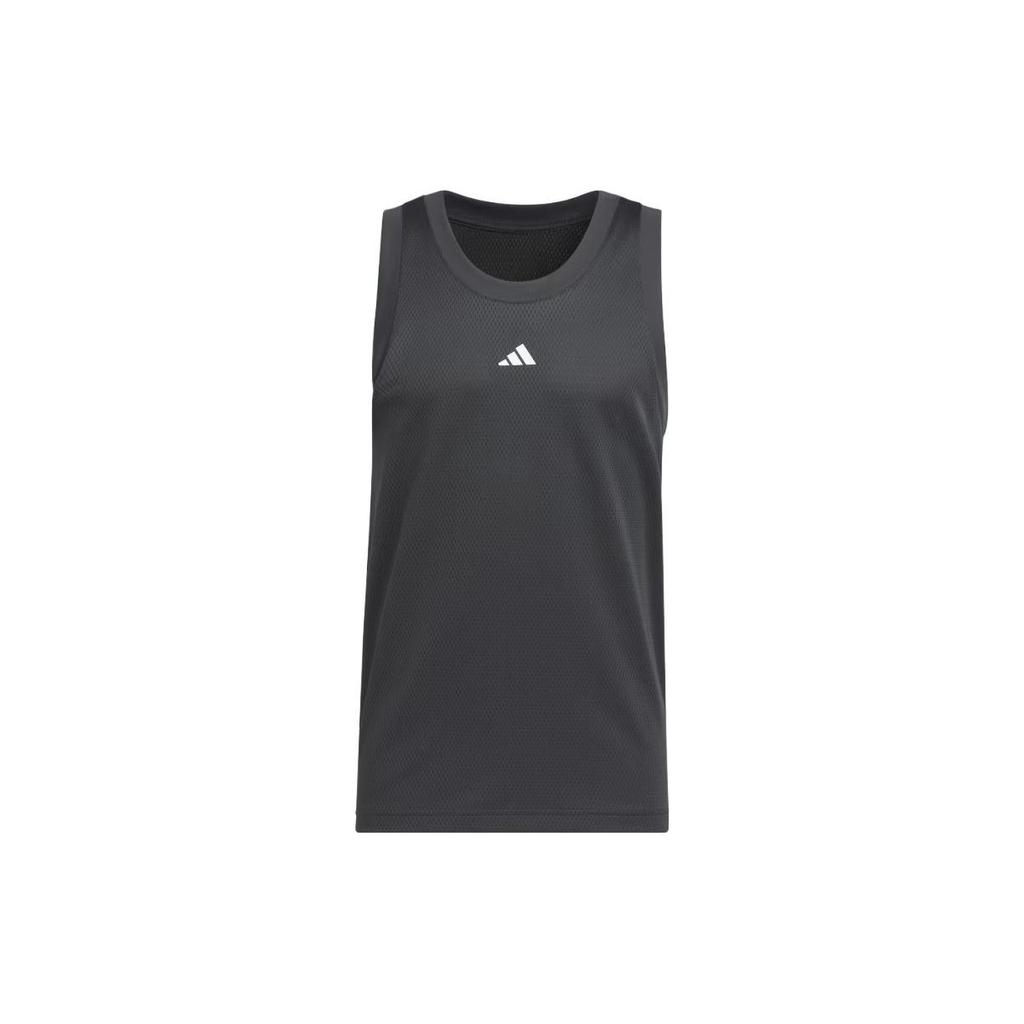 Adidas Basketball Legends Tank Top Solid Logo Training Crew Neck Sleeveless Vest Men Tops Black IL2267