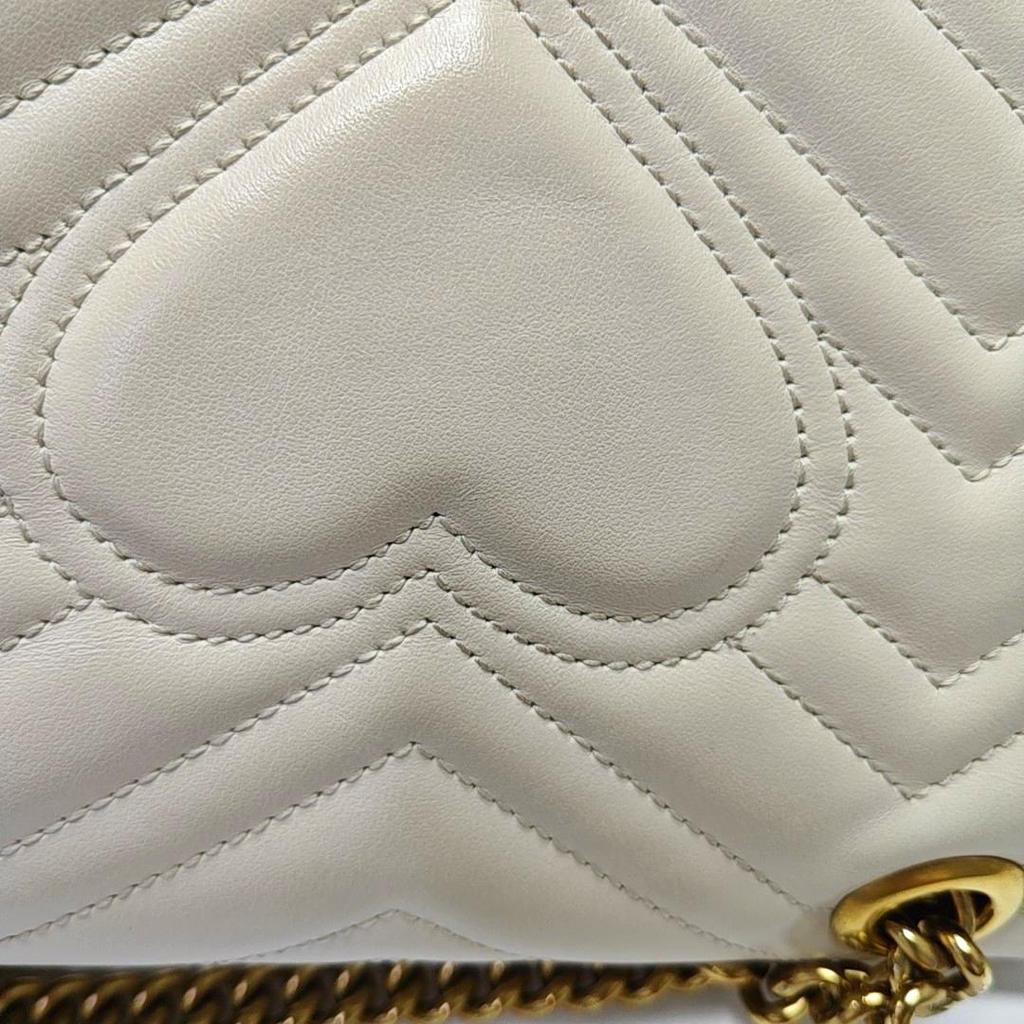 [Pre-Owned] Gucci GG Marmont Matelassé Mini Bag 'White' - Very Good #1CTLP5Y