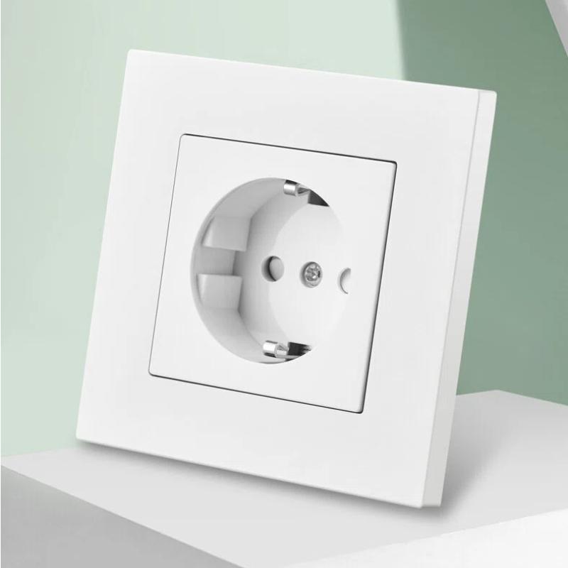 Type 86 European Standard Wall Power Socket Panel European Style, EU Standard, German Style 16A German Standard Round Hole Panel Socket