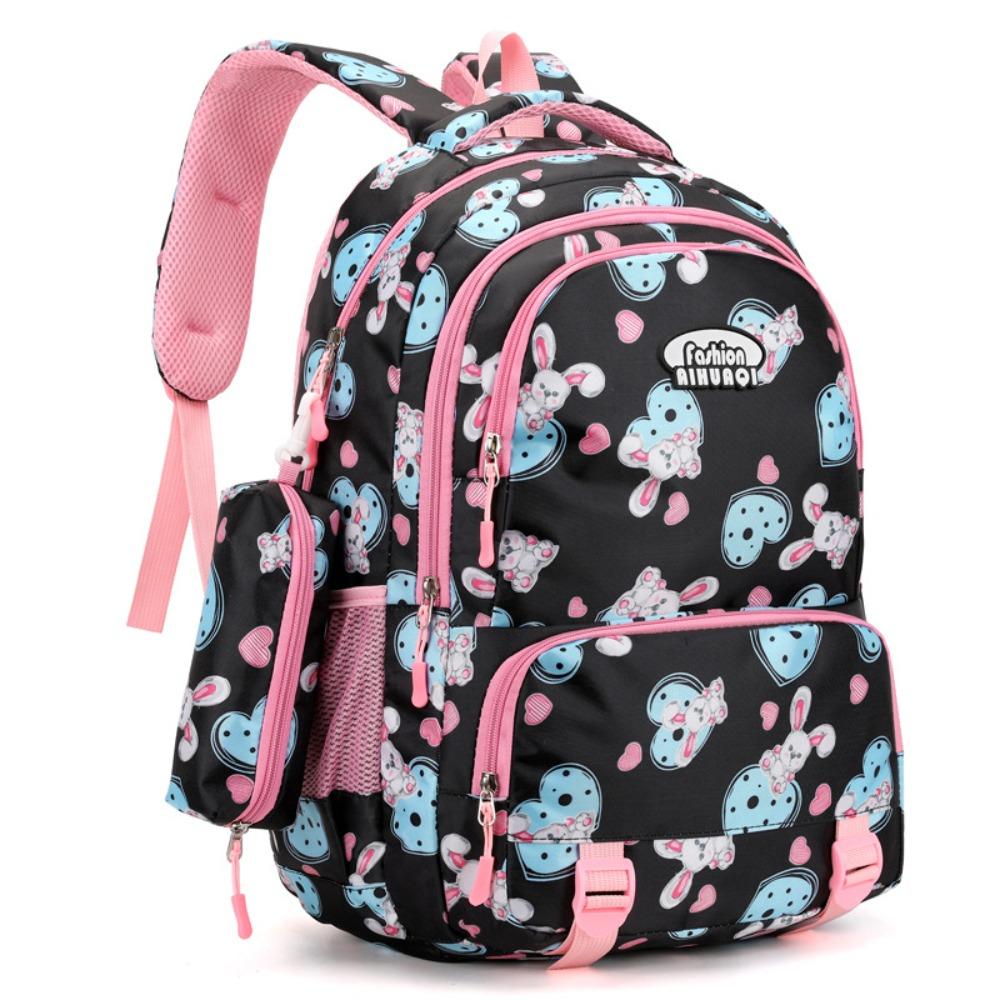 Love Heart Student Schoolbag Oxford Cloth Large Capacity Backpack Cartoon Shoulders Bag Outdoor чёрный