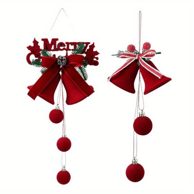 1Pc Christmas flocked bell window decorations for Christmas tree, Halloween and Christmas gifts