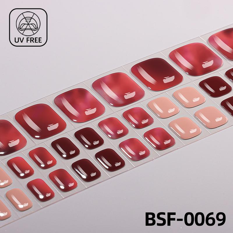 Popular Style New 3D Waterproof Nail Sticker Plastic UV Free Nail Wraps Toe Wraps