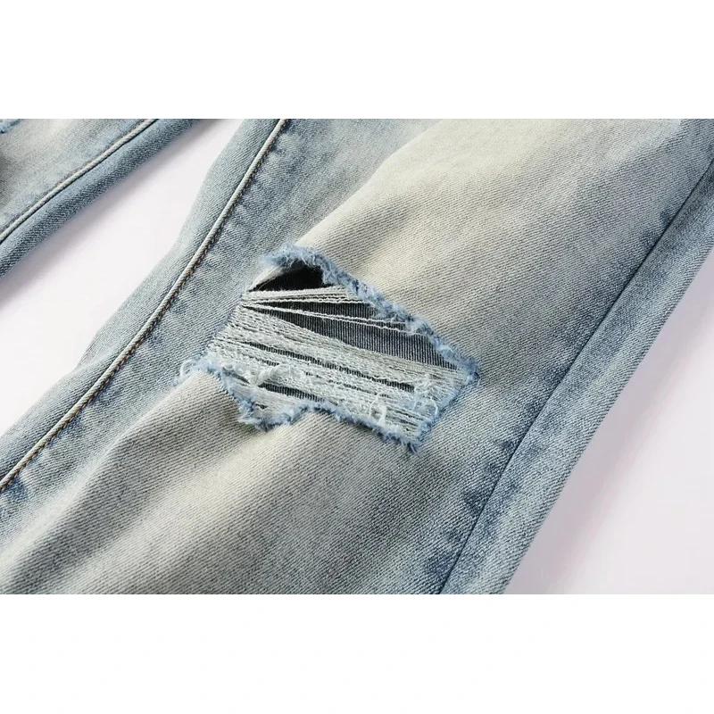 STREETRICH Men Jeans American High Street Pleated Basic Model New Fashion Trend High Quality Jeans