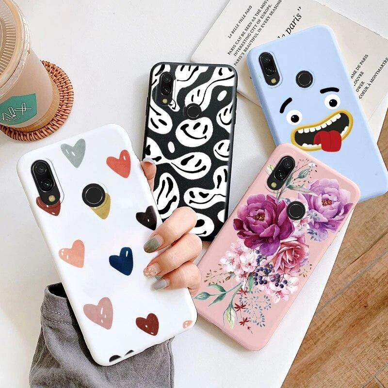 

Redmi 7 7 Pro 7S Чехол для телефона Защитная силиконовая задняя крышка для Redmi 7 Модное цветочное облако Мягкий черный чехол из ТПУ Противоударный красивые цветочные сумки