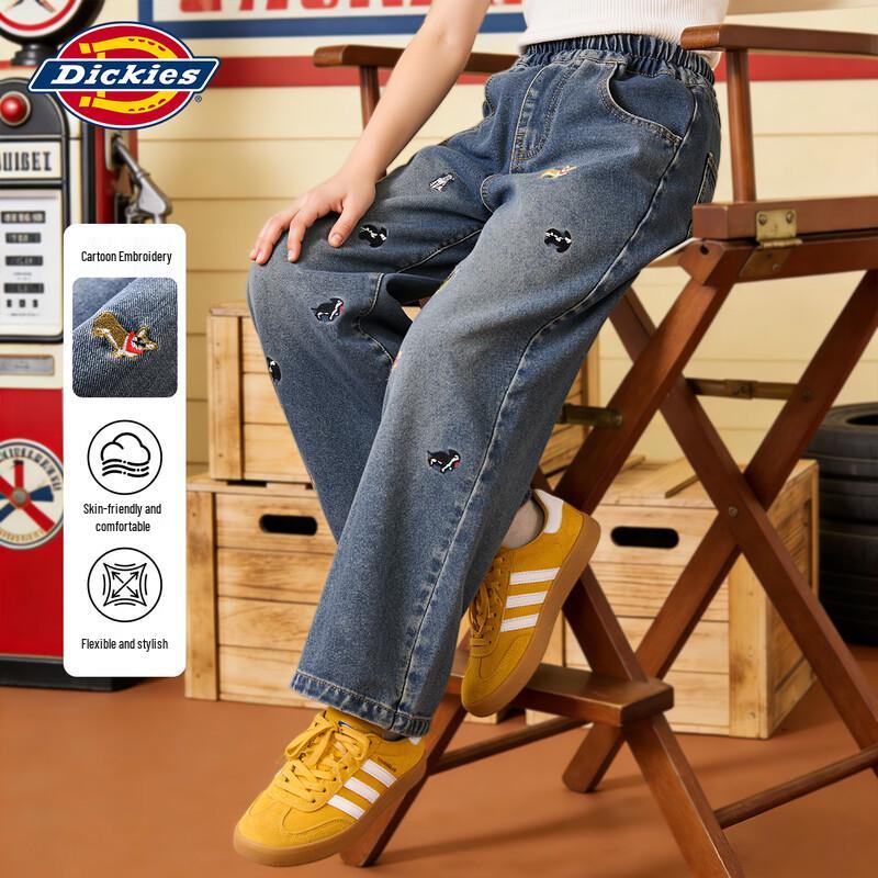 Dickies Girls Fashion Wide-Leg Denim Jeans 160