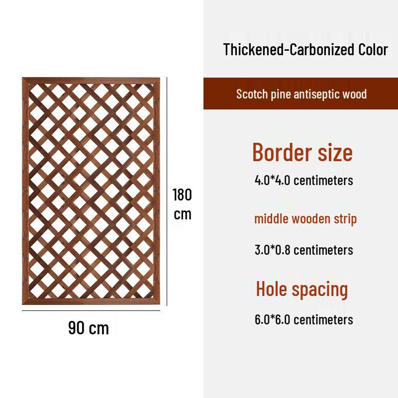 Carbonized Wood Fence and Railing Picket with Climbing Plant Stand for Outdoor Decoration