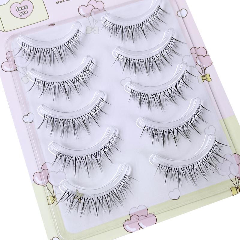 Menglu AB15 Natural Look False Eyelashes - Transparent Stem, Realistic for Beginners 10-11mm