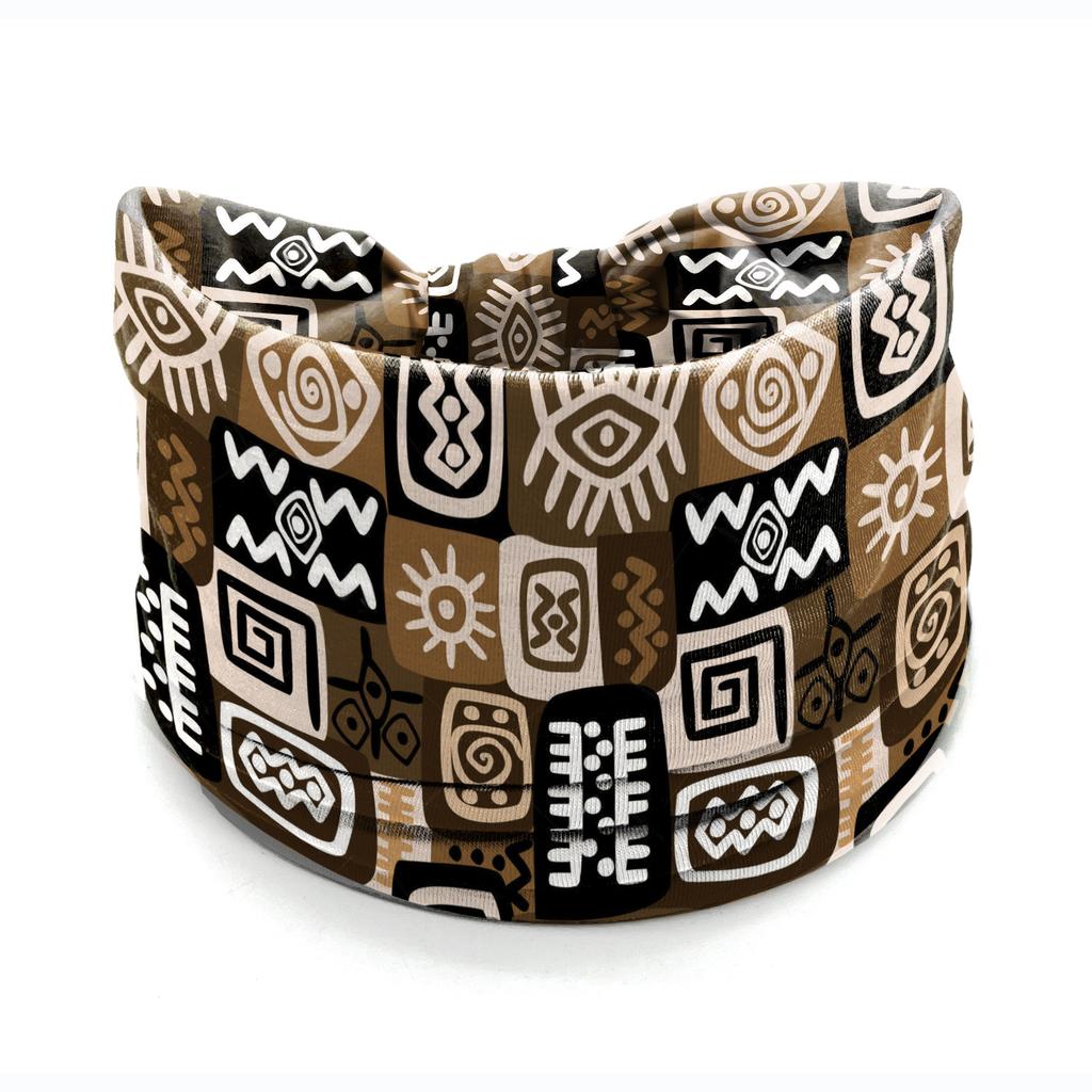 European American Women's Hair Band African Print Pattern Wide Edge Elastic Knot Sports Yoga Headband Women's Headwear Hair