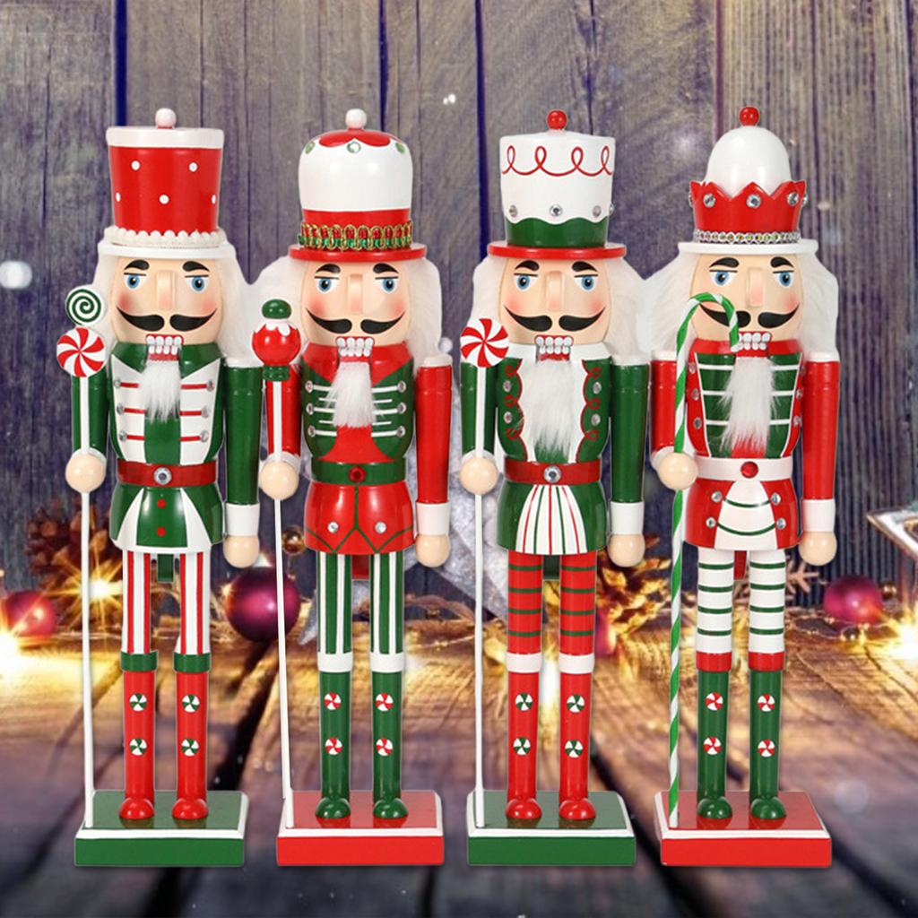 Nutcracker Figurine with Candy Ribbon Scepter Unique 50CM Nutcracker Decorative Figure with Candy Motif for Office Homes