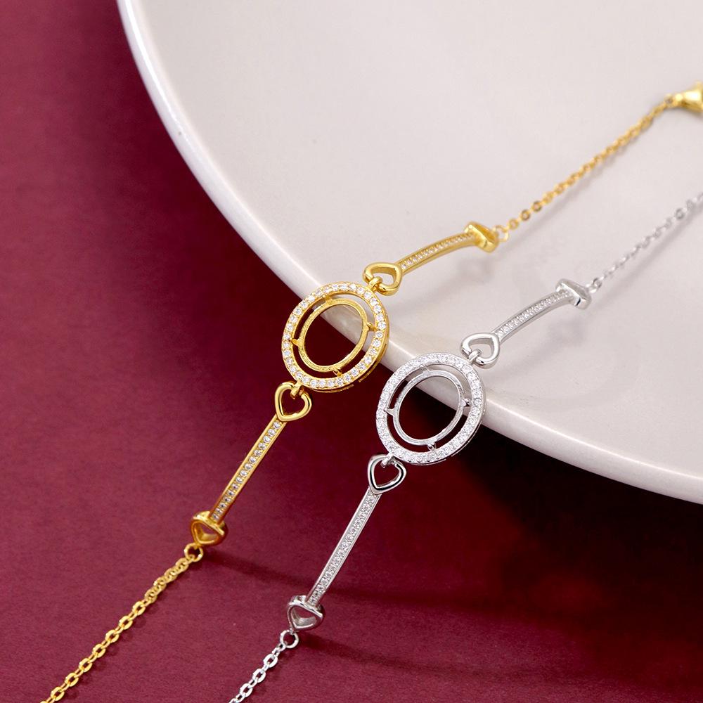 Vergoldetes Ei-förmiges S925 Sterling Silber Armband mit Elegantem Light Luxury Design