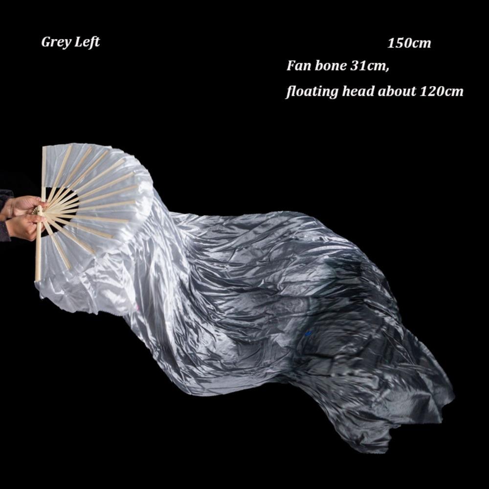 

Gradient Color Belly Dancing Fan 150cm Length Multicolors Long Imitation Fan Dance Accessories Rayon Silk Fans For Kid Women