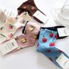 Spring, Autumn and Winter Italian Style Fruit Women's Medium Tube Cotton Socks