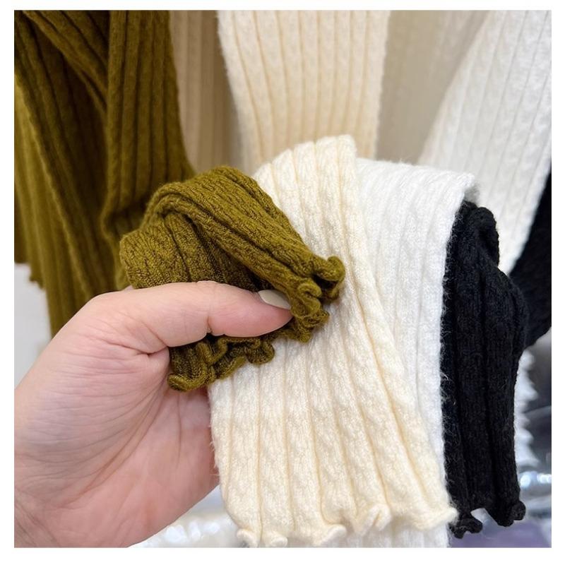 Autumn Winter Semi Turtleneck Knitted Pullover Women Sweater Casual Simple Bottoming Shirt Office Basic Pleated Solid Color Tops New Woman Clothing