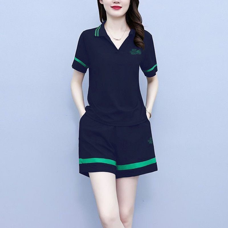 Pure Cotton Sports and Casual Suit for Women New Summer Clothing Korean Style Trendy Women Fashionable Two-piece Set