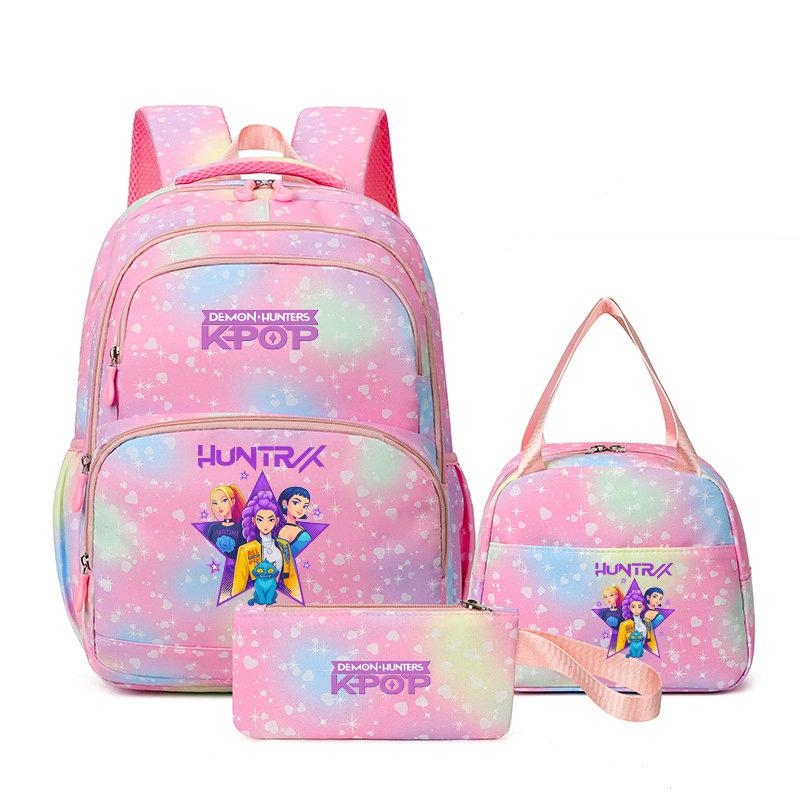 3Pcs/Sets Mochila Backpack Colorful Schoolbag Pencil Case Lunch Bag for Students School Bags Pen Bags