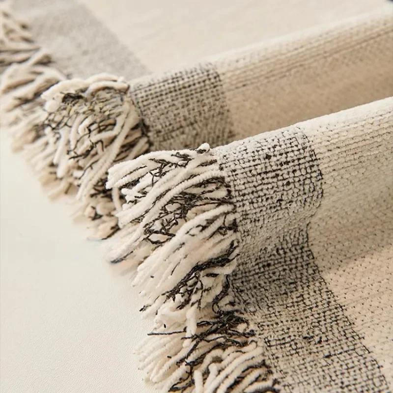 Chenille Sofa Covers Nordic Style Striped Couch Cover  Both Sides To Use Sofa Cover Pet Furniture Protector for Four Seasons