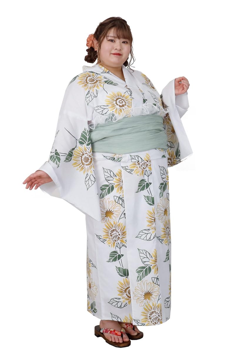 

Кимоно Хироба Ю Комплект Юката Большого Размера и Включает и Нарядный Комплект Юката Большого Размера для Большого Размера Крупный Цветочный Классический Женский (Размеры 2L, 3L, 4L, 5L)