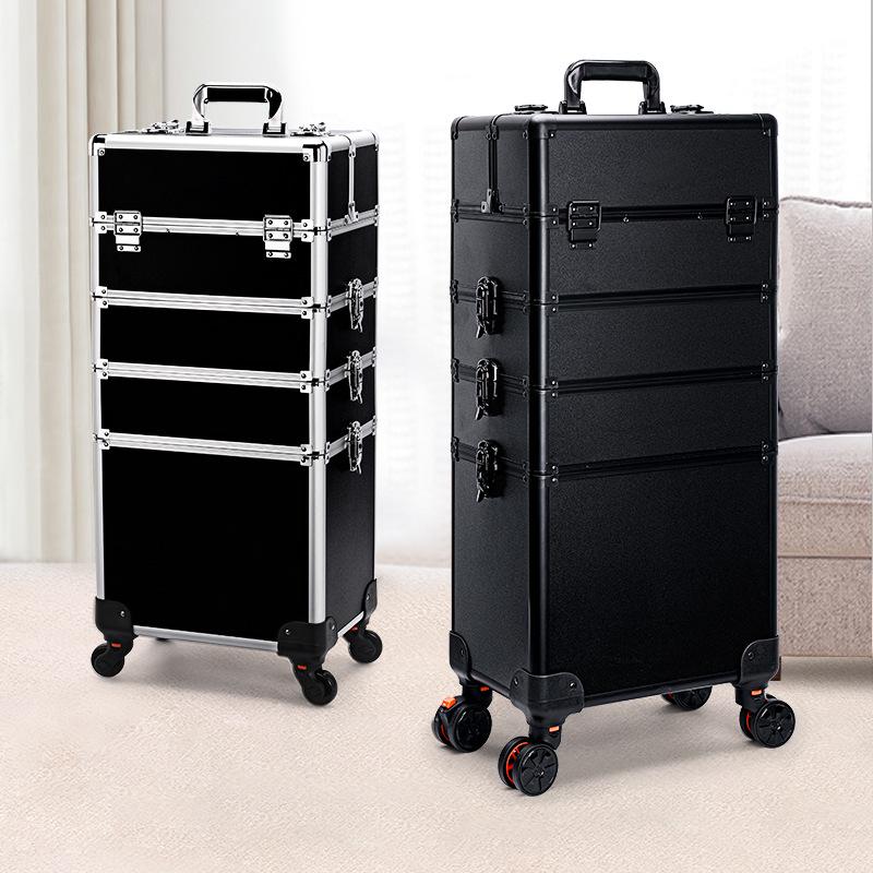 Multi-Layer Detachable Drawbar Makeup and Nail Art Organizer Case