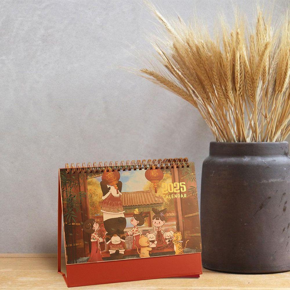 Ancient Style Standing Flip Calendar Daily Monthly Desktop Monthly Calendar  Dekstop  Decor