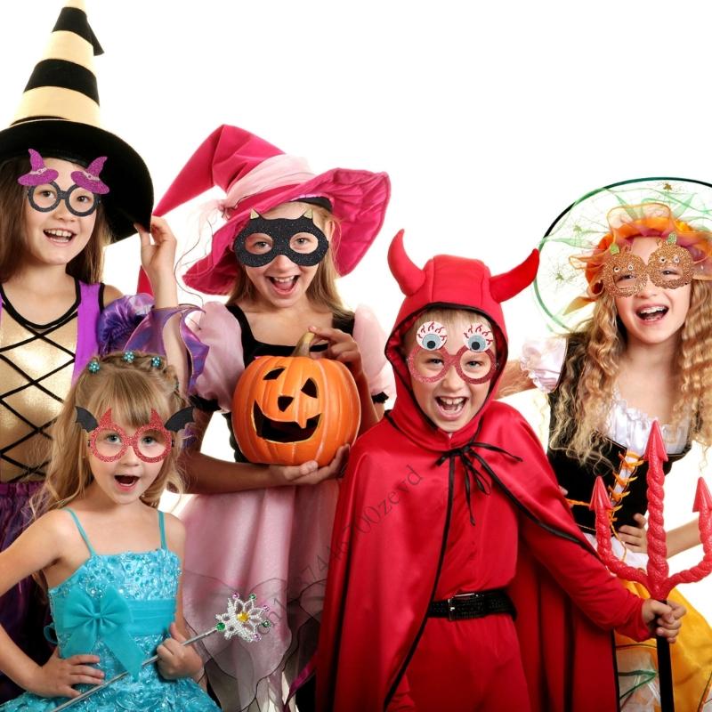 8Pcs Halloween Themed Glasses Frame Costume Eyewear Accessories For School Parties Masquerades Festival Celebration P9YB