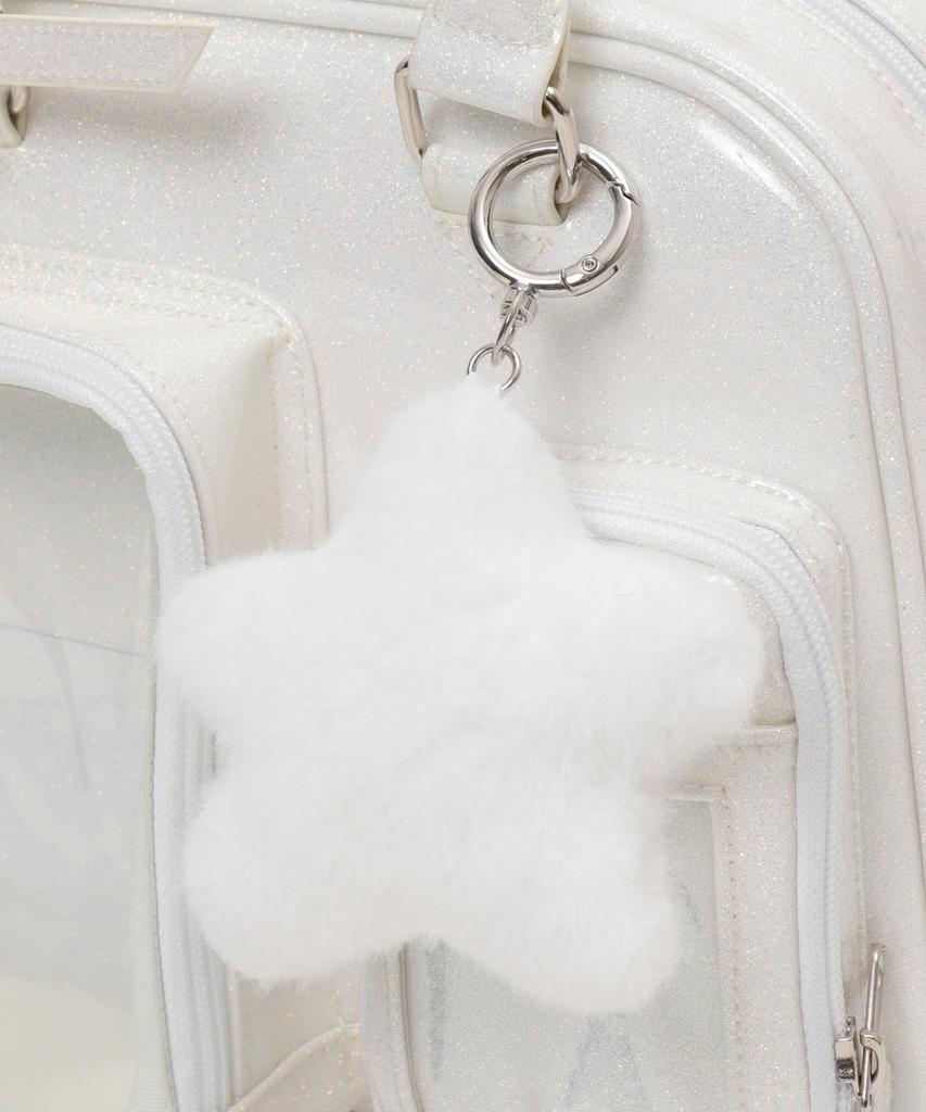 WEGO Sparkly Twinkle Plush Ita Boston Bag, Ita Bag, Girly, Women's, Size F, White