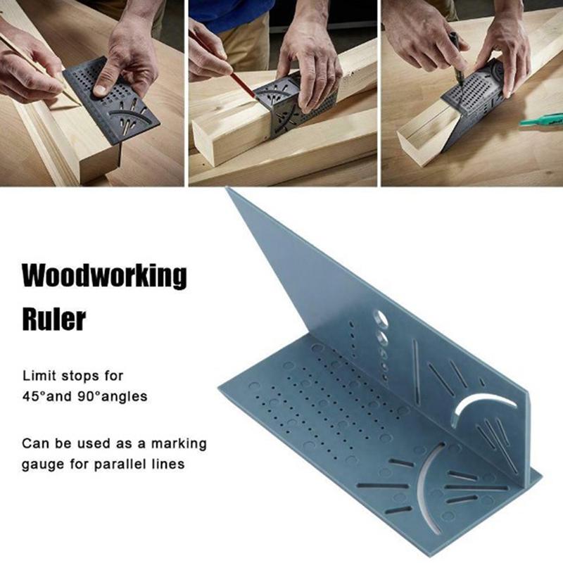 3D-Holzbearbeitungslineal Gehrungswinkelmesslehre Quadratisches Messwerkzeug Neu