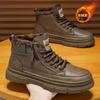 Winter velvet high-top Martin boots men's shoes black leather shoes non-slip and wear-resistant thickened warm short boots cotton shoes