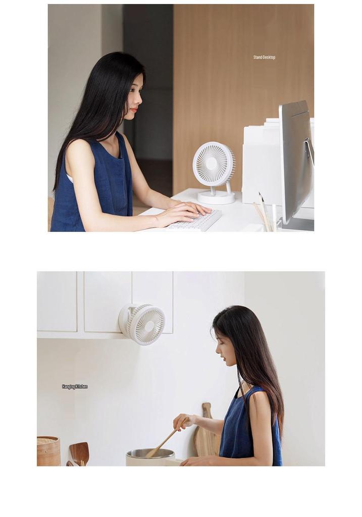 Olayks Foldable Portable Desktop Fan - Low Noise, Rechargeable, Wall-Mountable, Compact Design for Home or Office