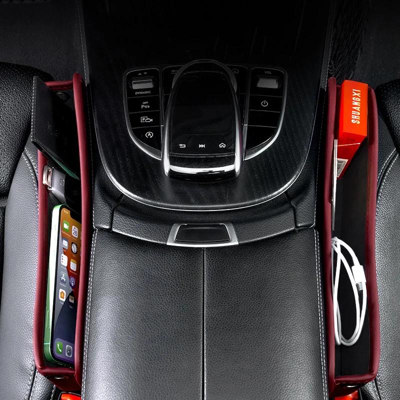 Car Sticker 2025 Hot For Tesla Model 3 S X Model Y Logo Badge Car Seat Gap Organizer Console Crevice Filler Side Storage Box Int