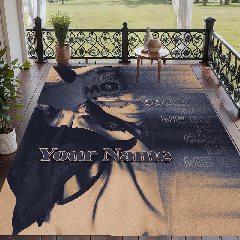 Custom Text Printed Rug Billie Eilish Non Slip Floor Carpet For Home Room Decor