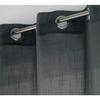 Voilage - Zazy - Anthracite - 140x240cm - Effet lin - Œillets en métal