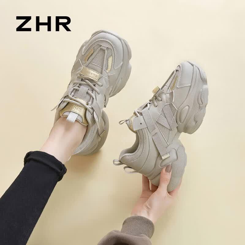 ZHR G670 Women s Retro Thick-Soled Dad Shoes 38