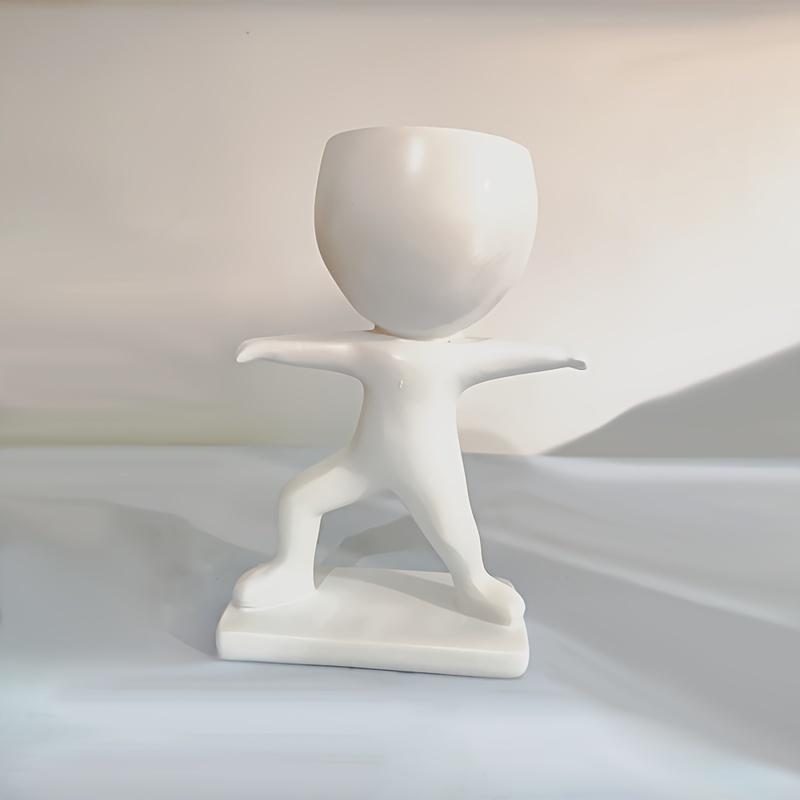 

New Resin Handicraft Gardening Supplies - Abstract Figure Flower Pots As Gifts for Tabletop Decorations белый