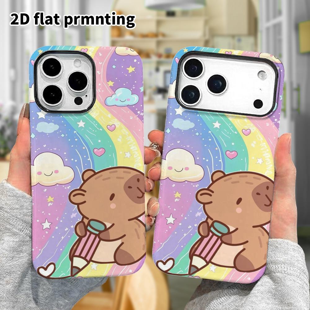 Phone Case: 2D Flat Design Suitable for iPhone 18, 17, 16, 15, 14, 13 Pro Film Protective Case, Couple Style, Rainbow Galaxy, Christmas and Halloween