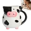 Tazze da Caffè da Ufficio con Manico, Tazza in Ceramica Mucca 3D, Capacità 580ml, Tazze Mattutine Carine, Tazza Animale, Decorazione da Scrivania Originale per Casa E