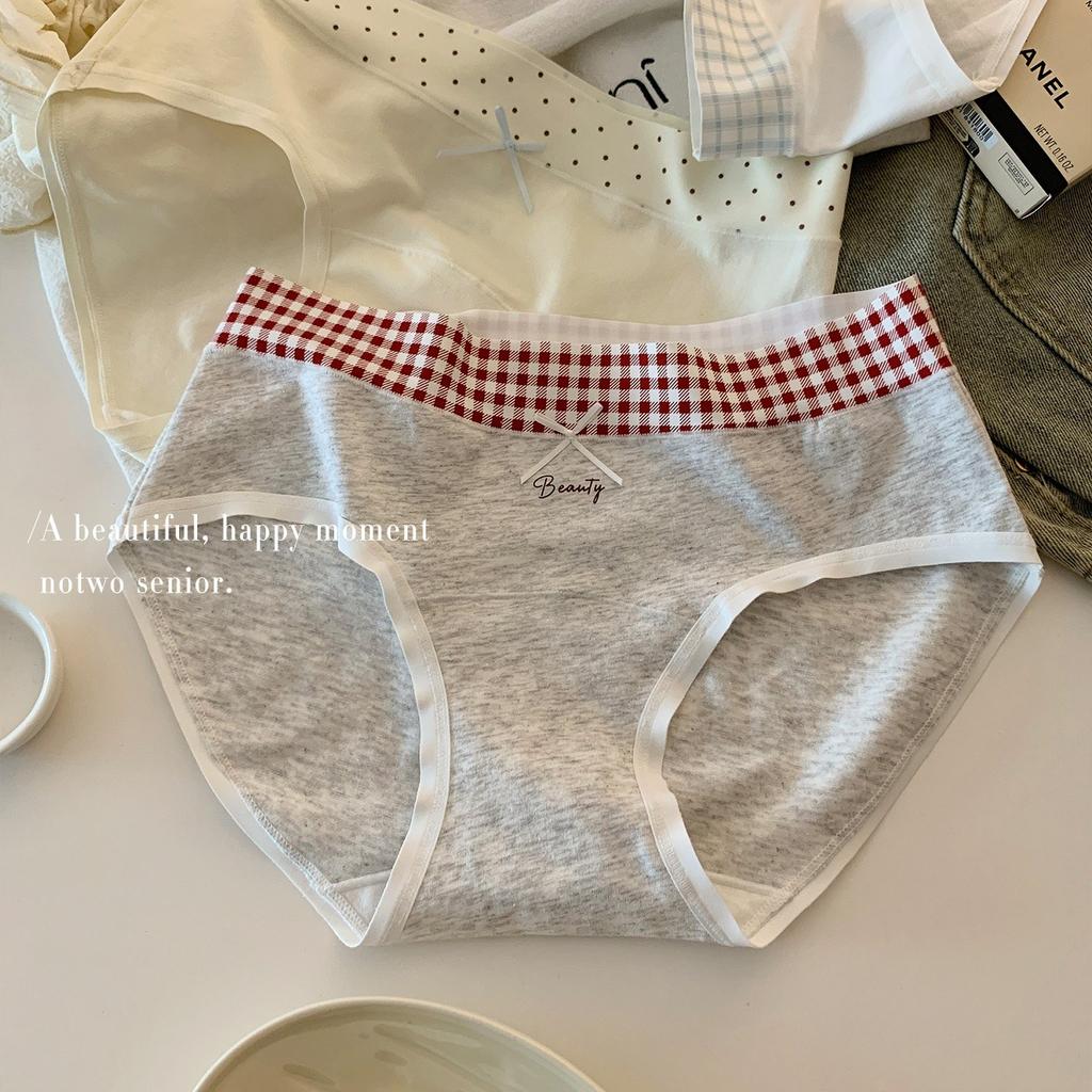 Female Spring and Autumn Sweet Pure Cotton 10A Antibacterial Extension Crotch No Trace Comfortable Breathable Briefs