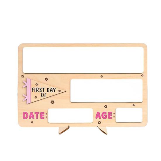Holz-Nachrichtentafel für das Klassenzimmer, Tafel für den ersten Schultag, Wiederverwendbares, abwischbares Tafeldesign, Kreative Verzierungen, Stabile Basis, Foto-Requisite