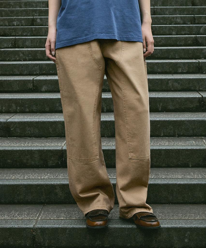 MINIMALPROJECT Wide Carpenter Cotton Pants Mpt118 [Beige]