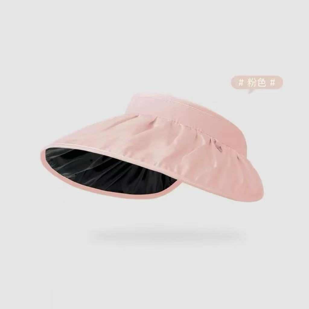 Vinyl Sunscreen Sun Hat Women's Versatile Large Brim Sun Hat Outdoor Portable Empty Top UV Sun Hat Summer