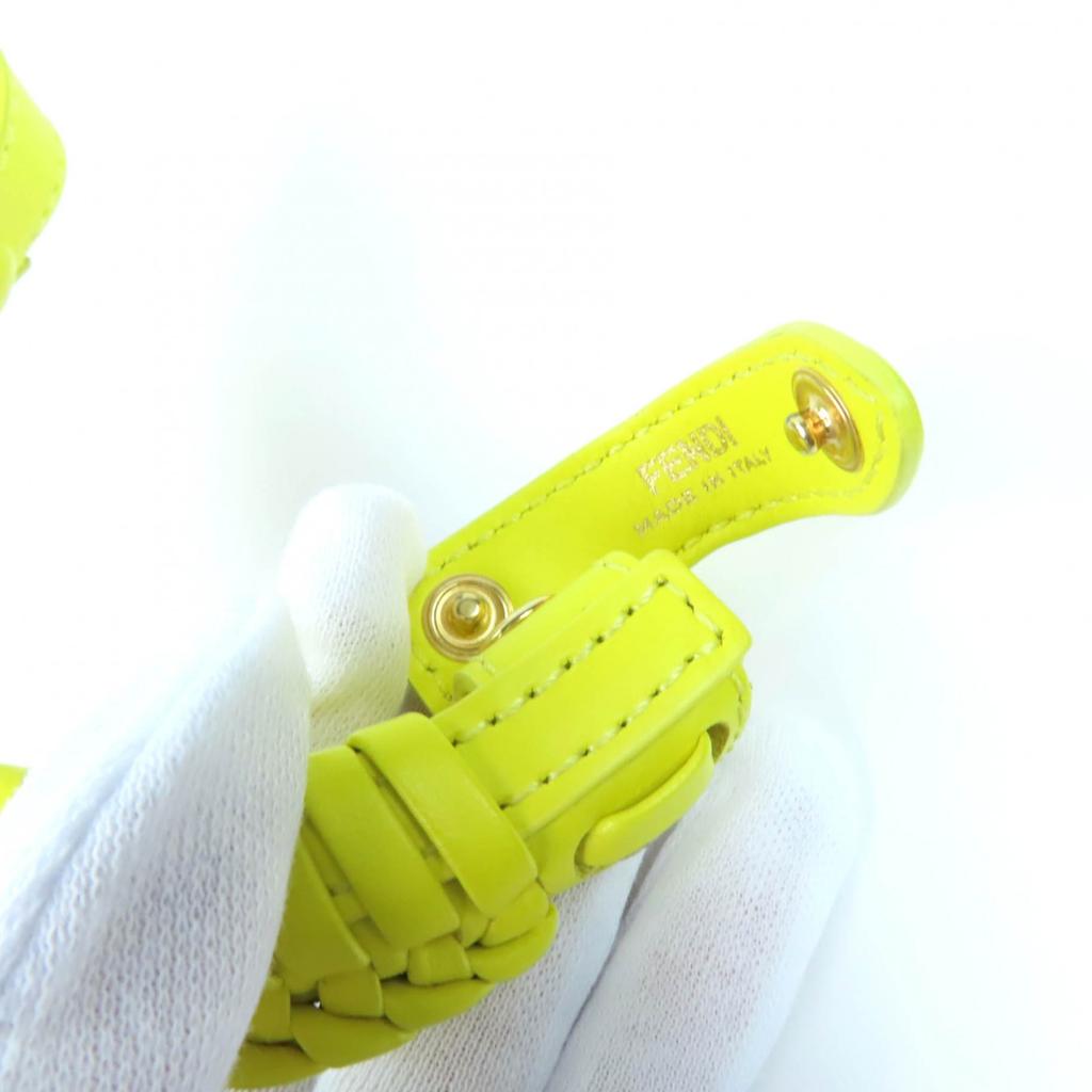 Great FENDI Peekaboo Leather Steering Wheel Cover yellow leather Women Used