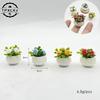  1Pcs Doll House Living Room Scene Decoration Mini Rose Plant Potted Plants Model Miniature Landscape Handicrafts